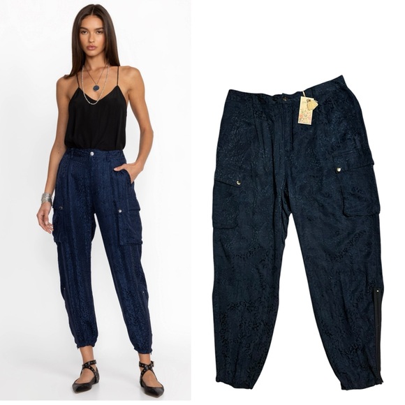 JOHNNY WAS NWT Kiarra Jacquard Pants *Blue Night 10